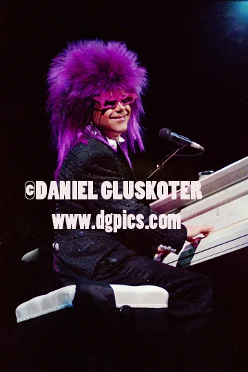 Elton John performs at the Los Angeles Forum in 1987.