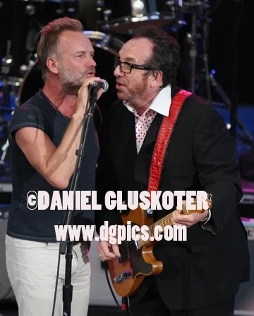 Sting joins Elvis Costello to perform " Allison" at Red Rocks in Morrison, Colorado on July 21,2008.